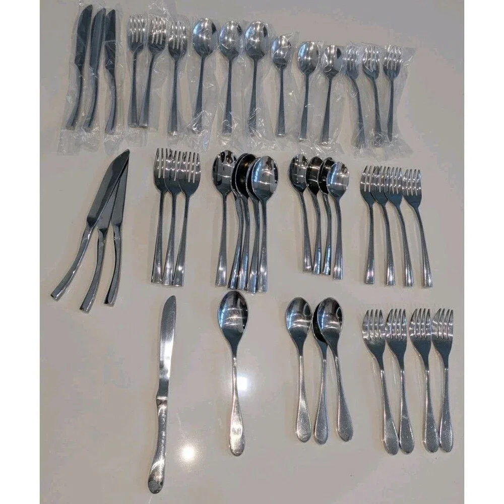 43 Pieces Knork Original & Flatware Stainless Silverware